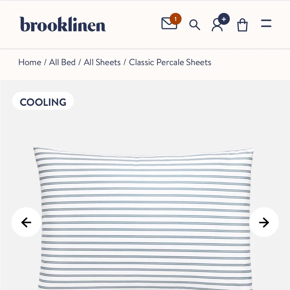 Brooklinen Classic Percale Striped Pillowcase Set (2 total)